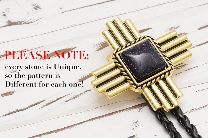 Wentur Stone Bolo Ties for Men Western - Vintage Cowboy Bolo Tie for Women Western Costume Accessories - Image 5